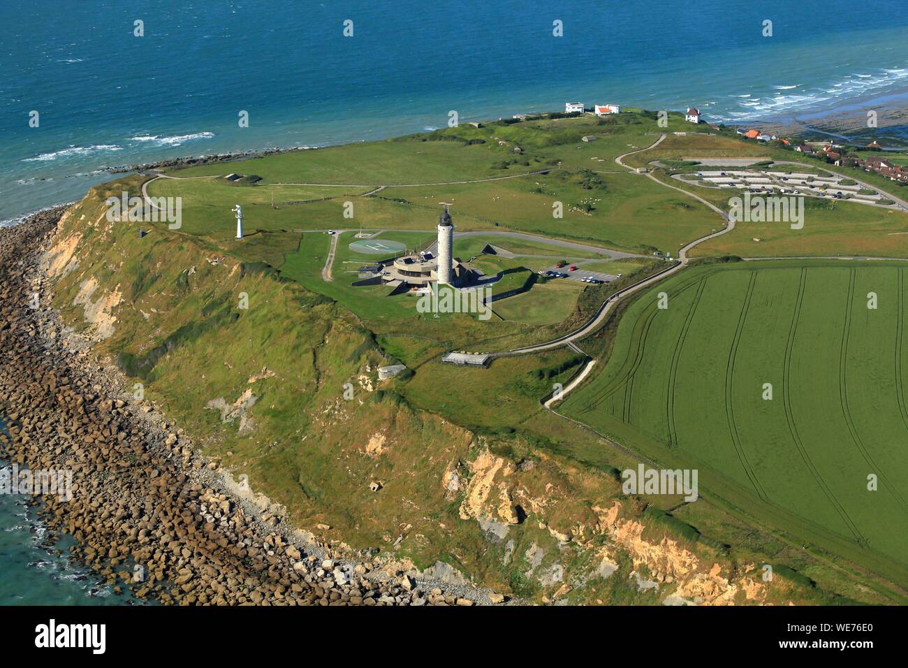 La France, Pas de Calais, Cap Gris Nez et de suivi opérationnel régional Centre de sauvetage (CROSS) (vue aérienne) Banque D'Images