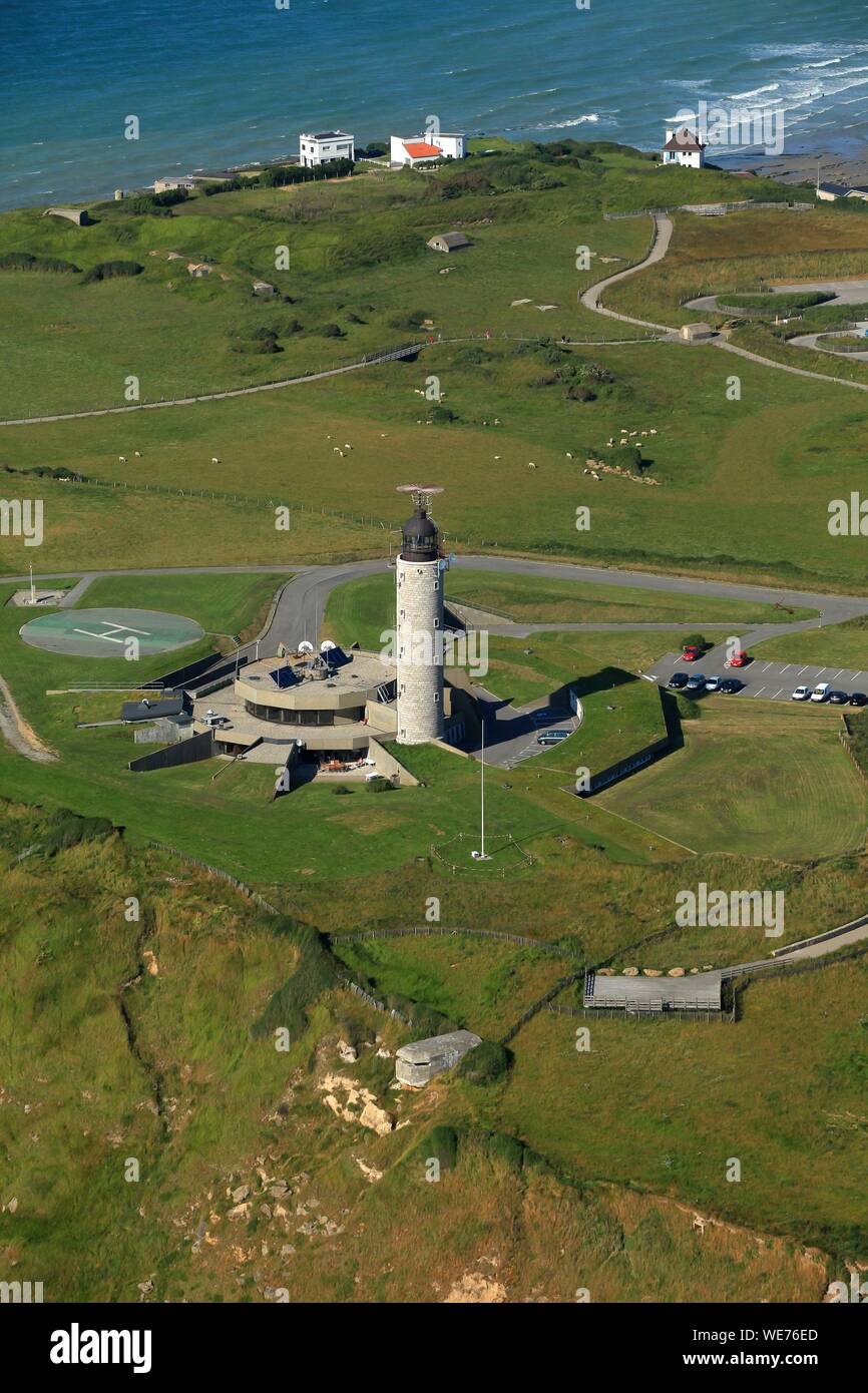 La France, Pas de Calais, Cap Gris Nez et de suivi opérationnel régional Centre de sauvetage (CROSS) (vue aérienne) Banque D'Images