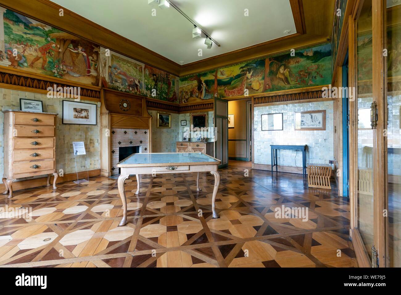 France, Pyrénées Atlantiques, Pays Basque, Cambo les Bains, la Villa Arnaga, Musée Edmond Rostand et de la chambre de style basque Neo Banque D'Images