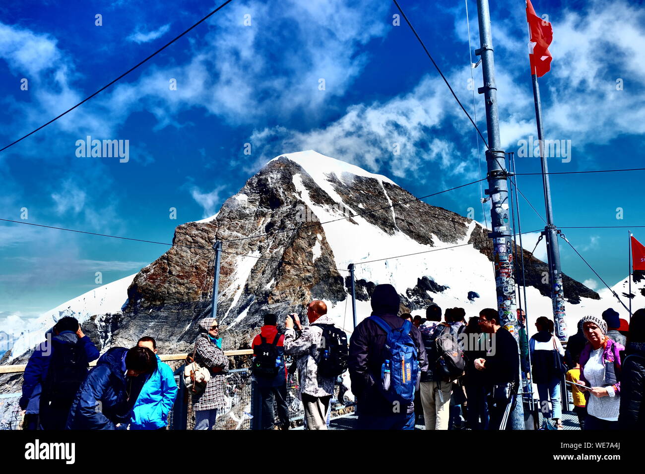 Vue depuis le col Jungfraujoch Banque D'Images