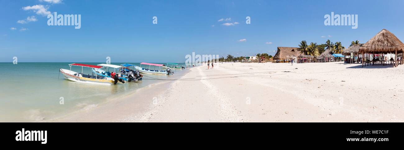 Le Mexique, l'état du Yucatan, Celestun, la plage Banque D'Images