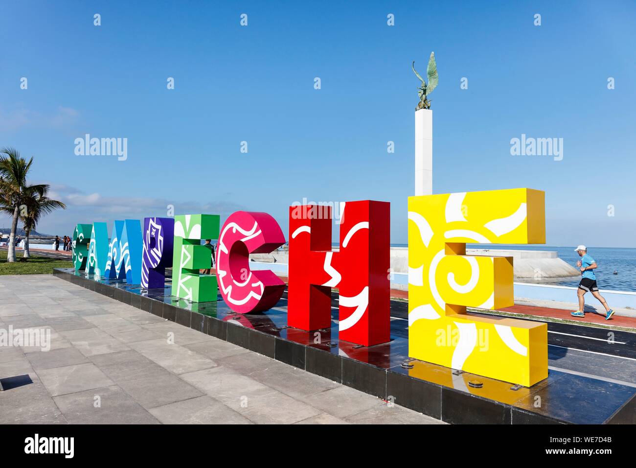 Le Mexique, L'état De Campeche, Campeche, Ville Fortifiée Inscrite Au  Patrimoine Mondial De L'unesco, Les Lettres Et Mot Maya Sculpture (Par  Jorge Marin Photo Stock - Alamy