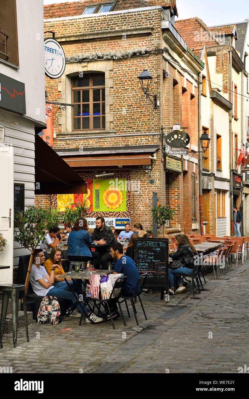 France, Picardie, Amiens, Rue du hocquet Banque D'Images