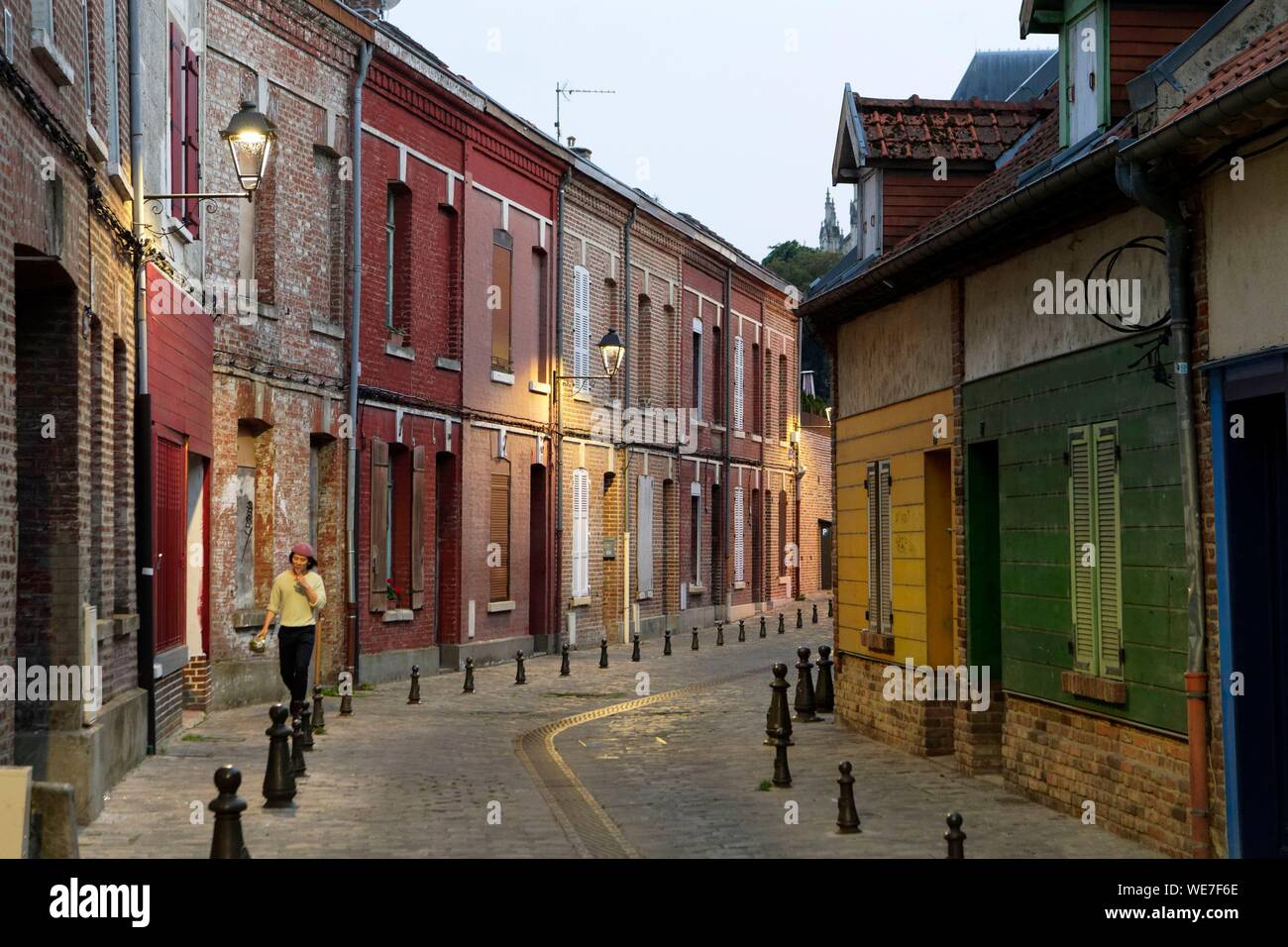 France, Picardie, Amiens, Quartier Saint-Leu, rue de La Dodane Banque D'Images