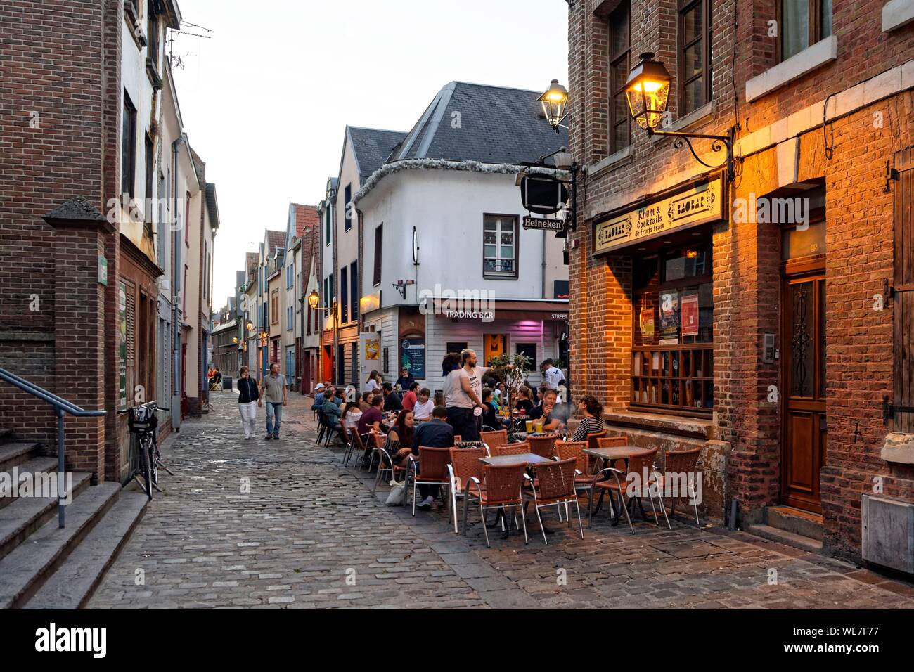 France, Picardie, Amiens, place du don et de la rue du hocquet Banque D'Images