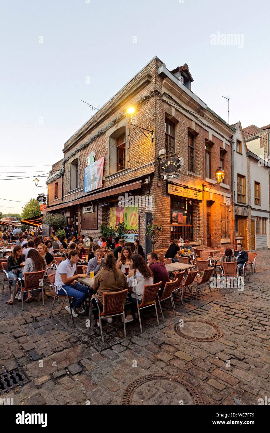 France, Picardie, Amiens, place du don et de la rue du hocquet Banque D'Images