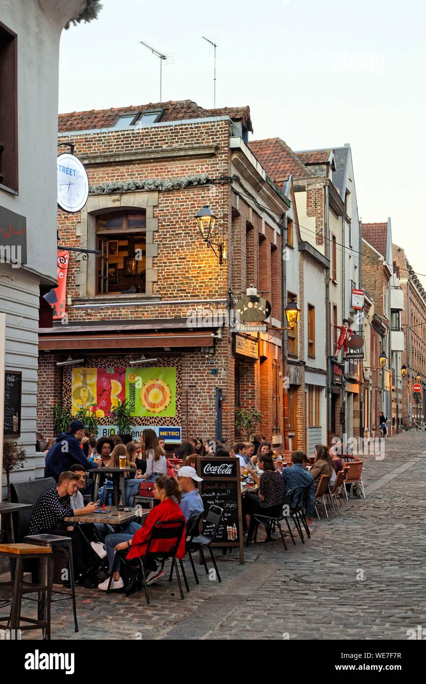 France, Picardie, Amiens, Rue du hocquet Banque D'Images