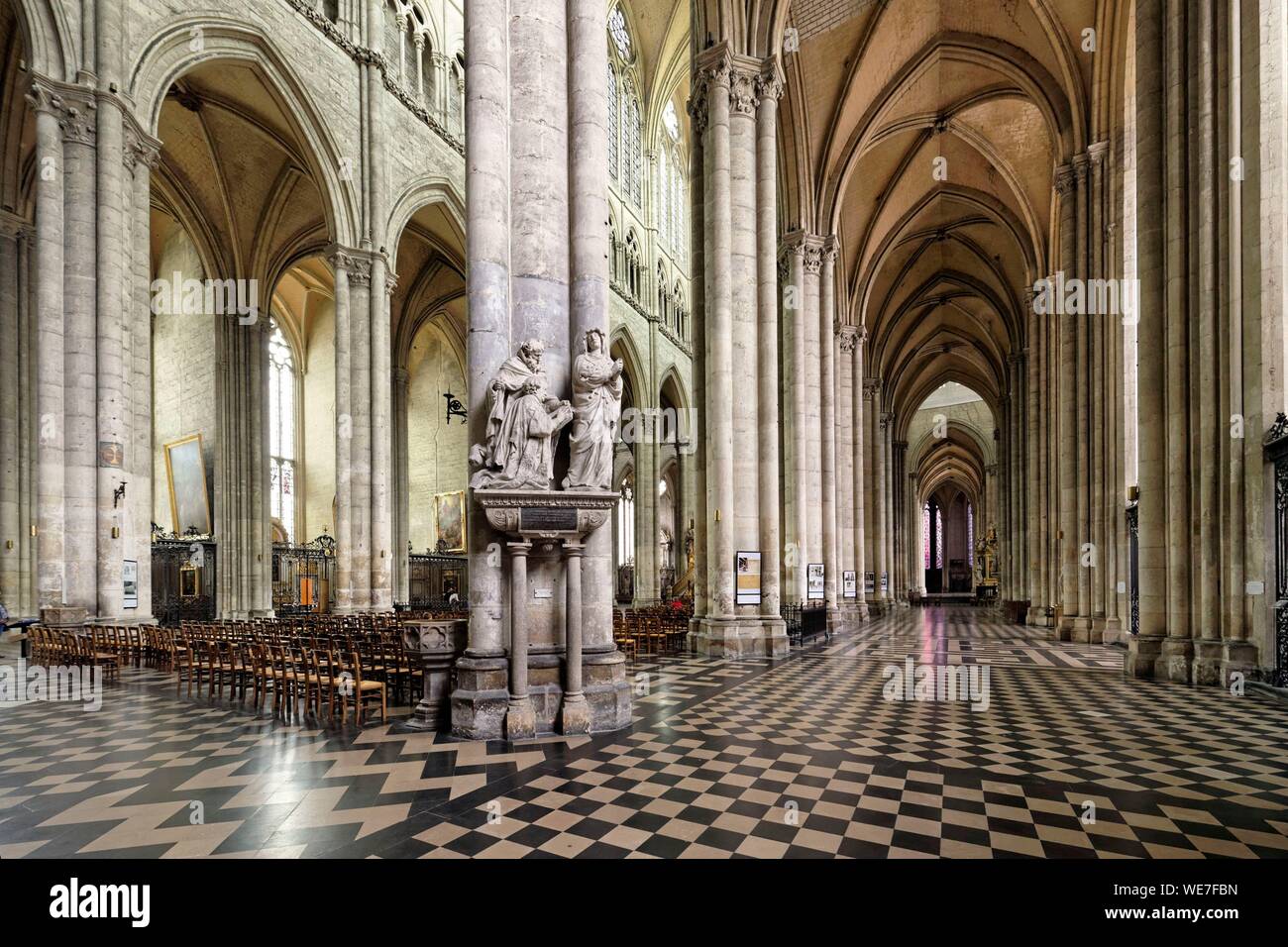 France, Picardie, Amiens, cathédrale Notre-Dame, joyau de l'art gothique, classée au Patrimoine Mondial de l'UNESCO Banque D'Images