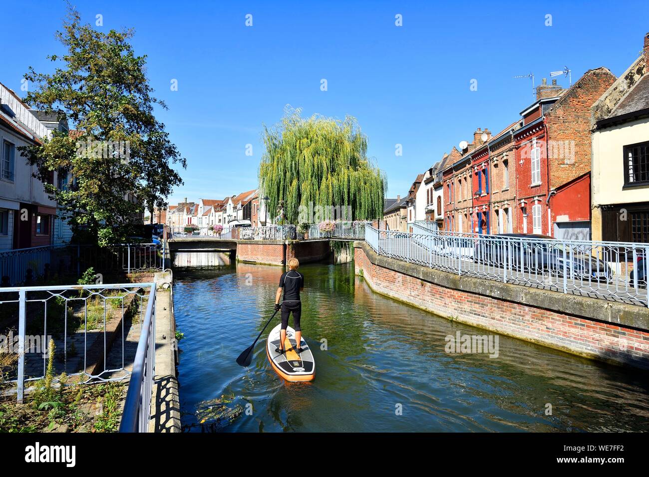 France, Picardie, Amiens, Quartier Saint-Leu, rue Motte Banque D'Images