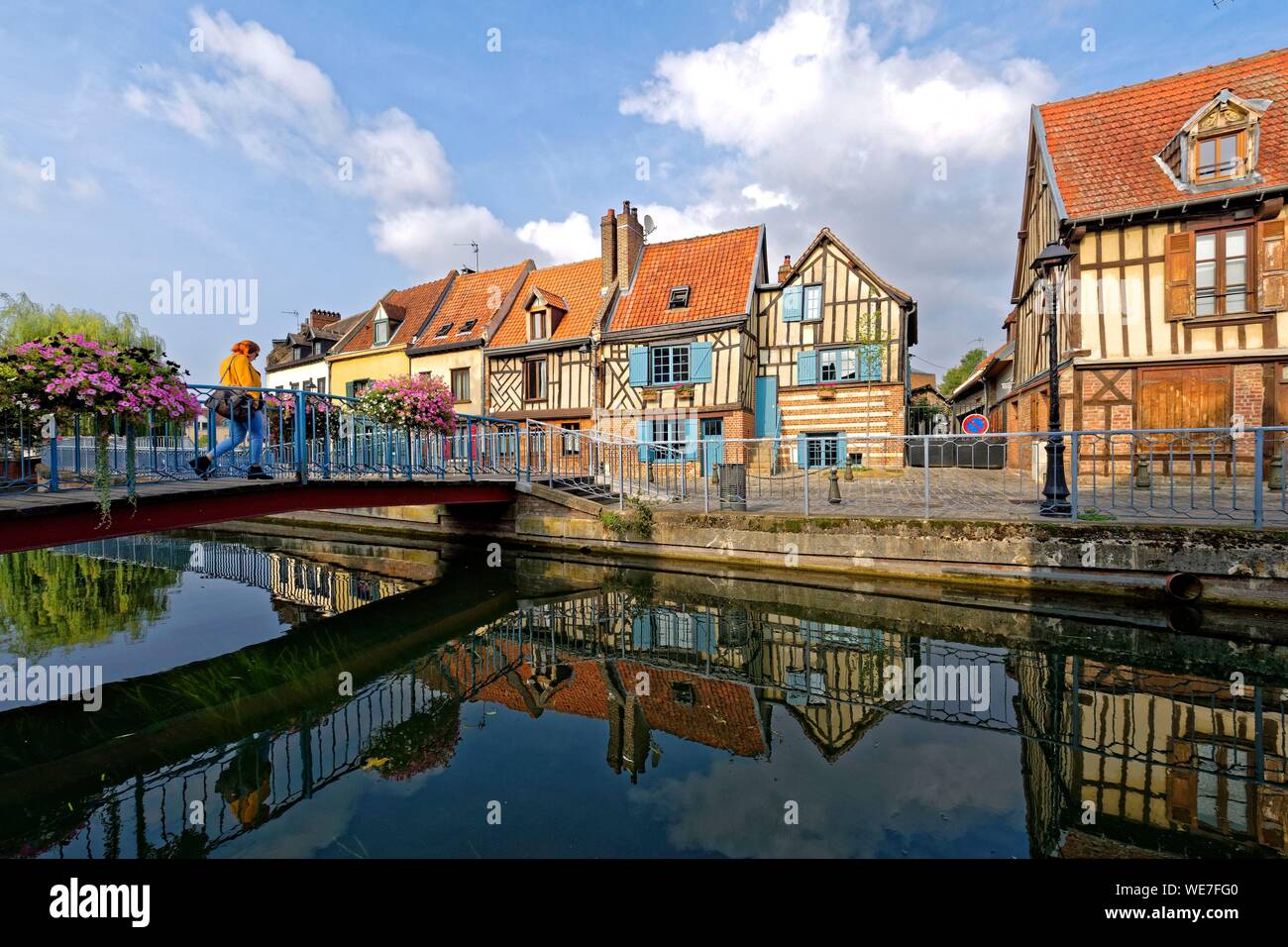 France, Picardie, Amiens, Quartier Saint-Leu, rue Motte Banque D'Images