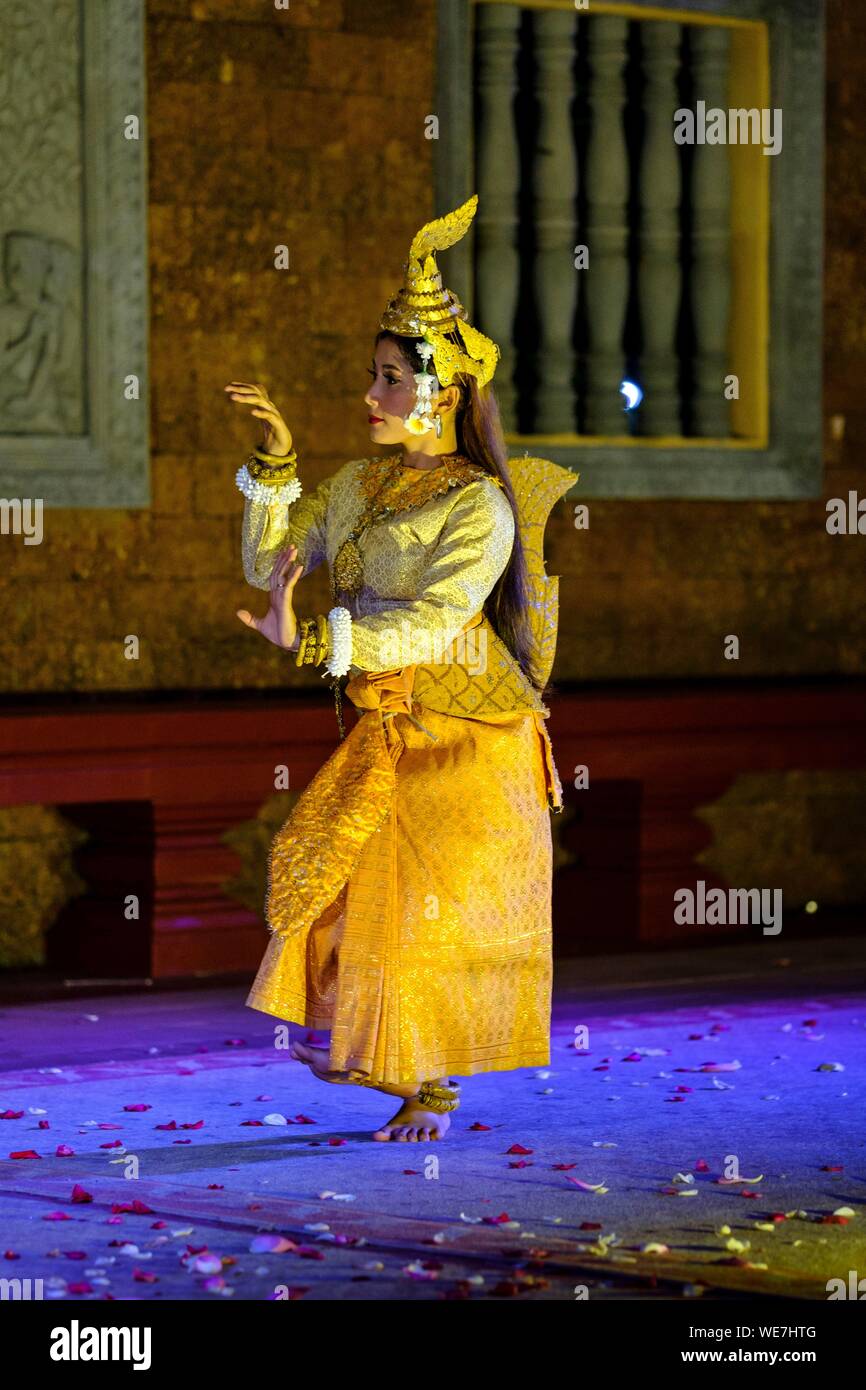 Cambodge, Phnom Penh, la danse khmère classique Banque D'Images