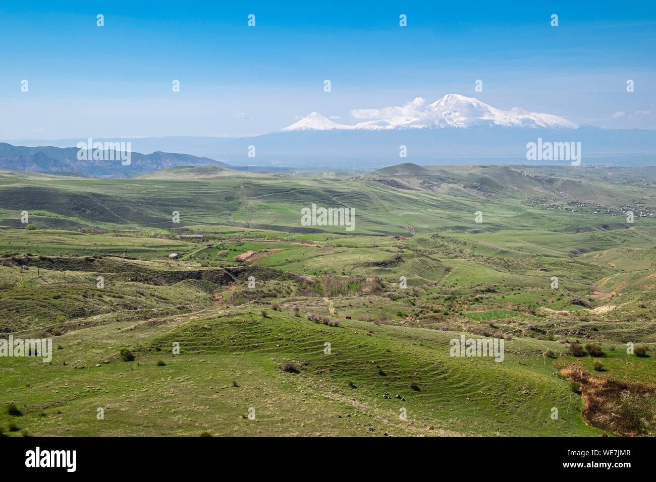 L'Arménie, de la région de Kotayk, environs de garni, le mont Ararat Banque D'Images