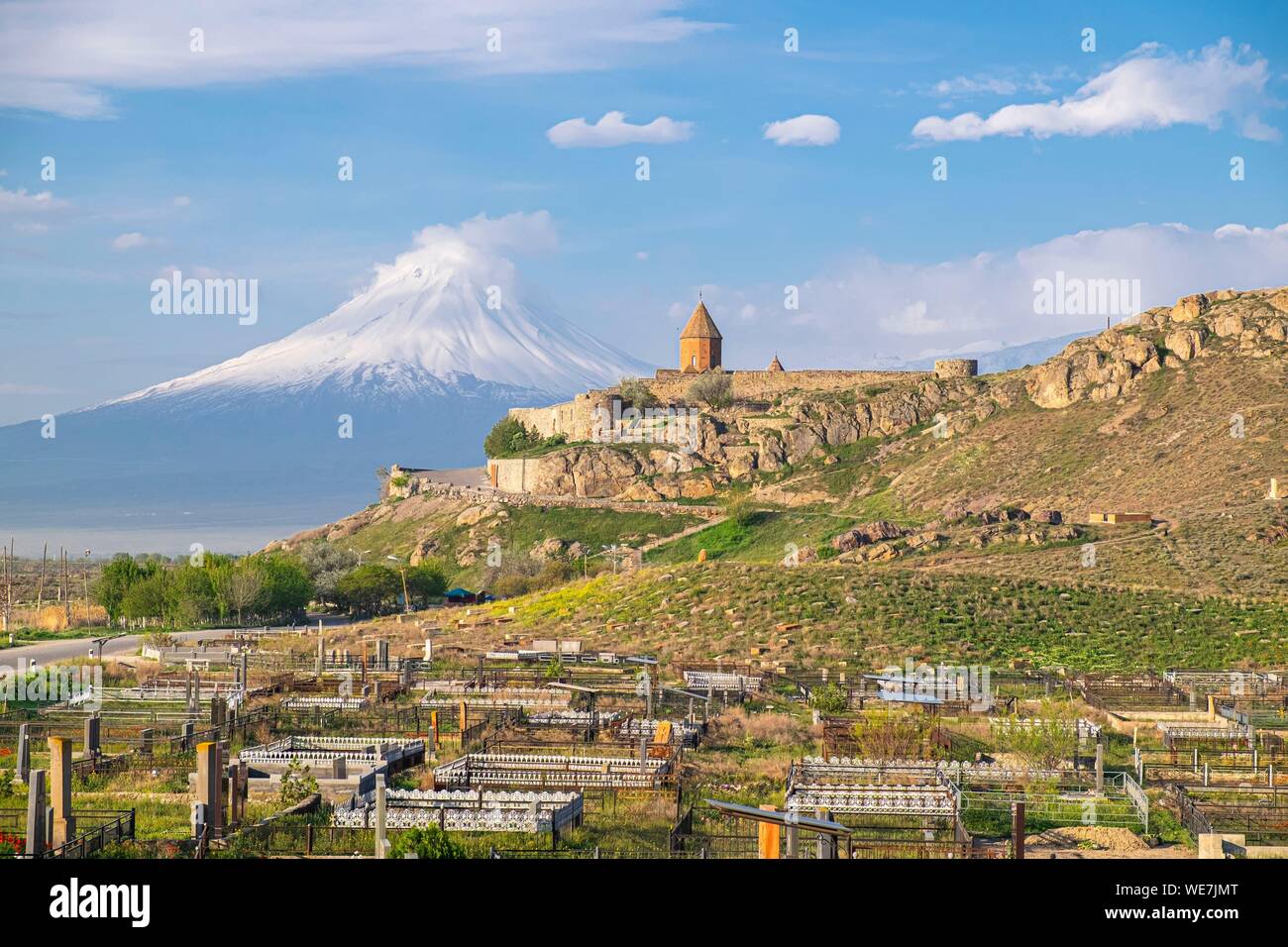 L'Arménie, région de l'Ararat, monastère Khor Virap et Le Mont Ararat Banque D'Images