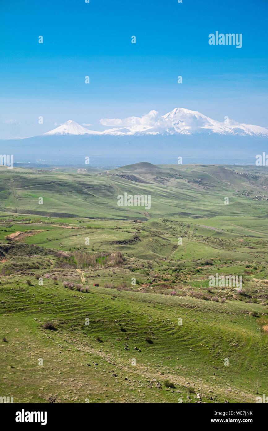 L'Arménie, de la région de Kotayk, environs de garni, le mont Ararat Banque D'Images