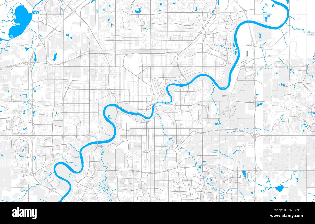 Détaillée riche région carte des vecteurs d'Edmonton, Alberta, Canada. Modèle de carte pour la décoration. Illustration de Vecteur