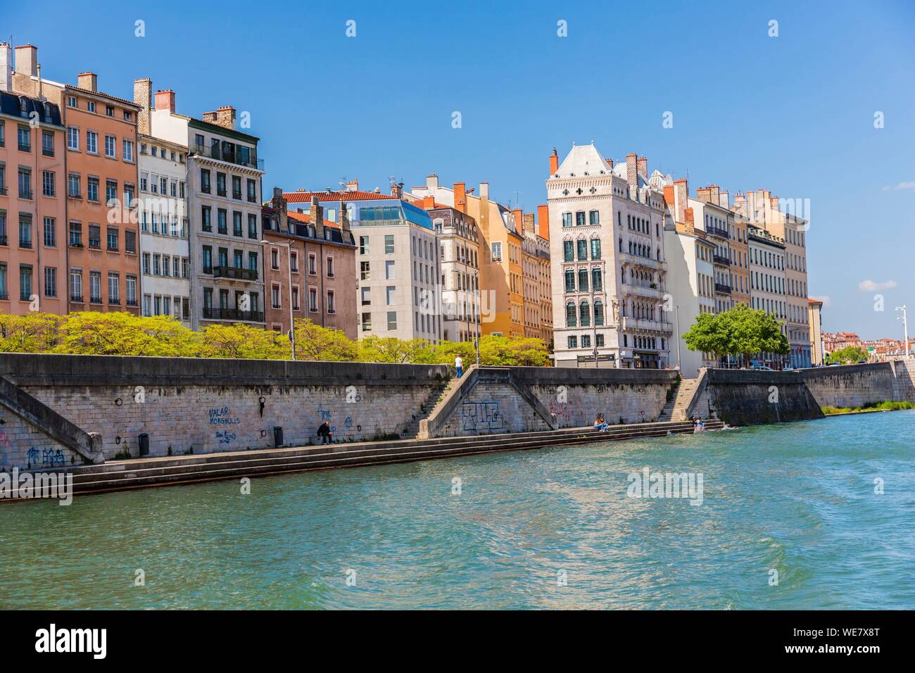 France, Rhône, Lyon, quai Fulchiron Banque D'Images