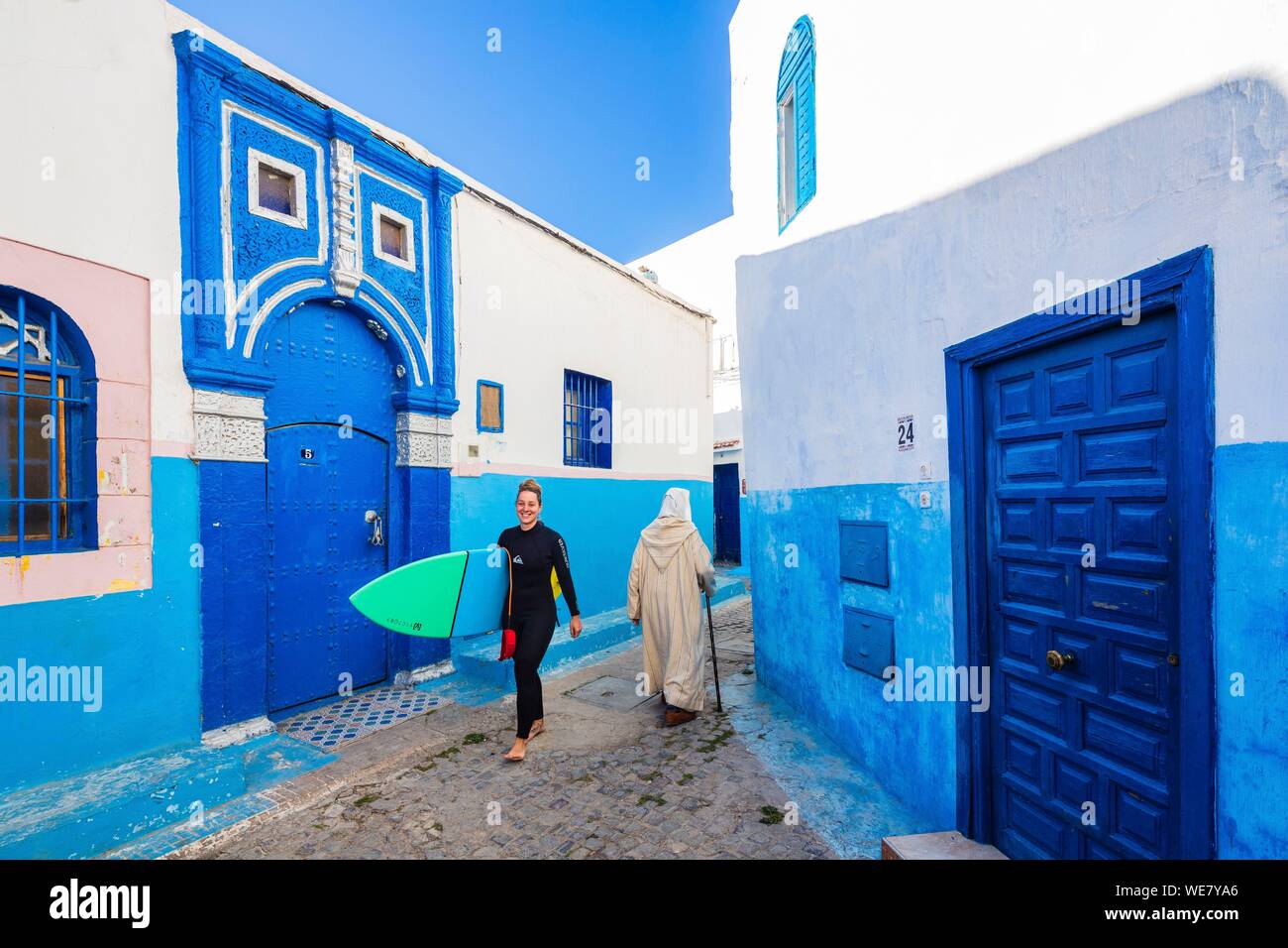 Maroc, Rabat, inscrite au Patrimoine Mondial de l'UNESCO, Udayas (kasbah kasbah des Oudaïas) Banque D'Images