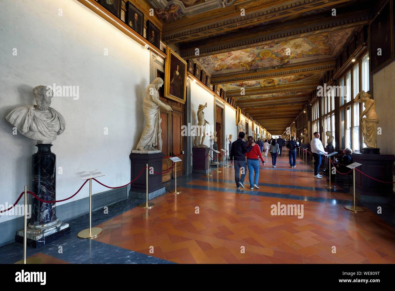 Italie, Toscane, Florence, inscrite au Patrimoine Mondial de l'UNESCO, Galleria degli Uffizi (Galerie des Offices) musée Banque D'Images