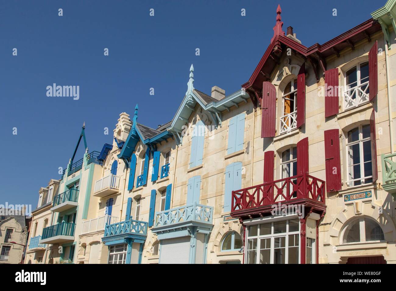 La France, Pas de Calais, la Côte d'Opale, Wimereux, les villas Belle Epoque Banque D'Images