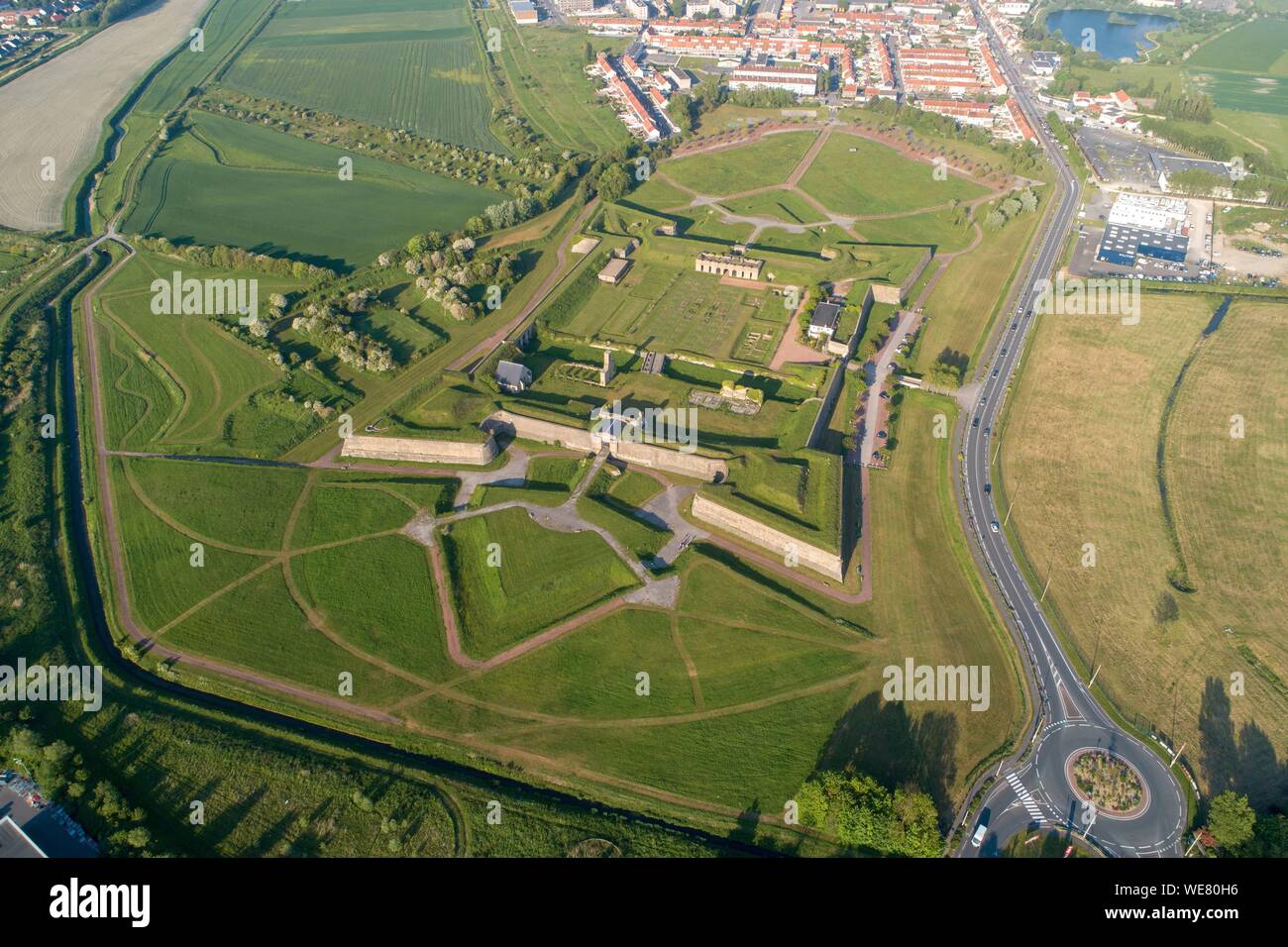 France, Pas-de-Calais, Calais, fort nieulay (vue aérienne) Banque D'Images