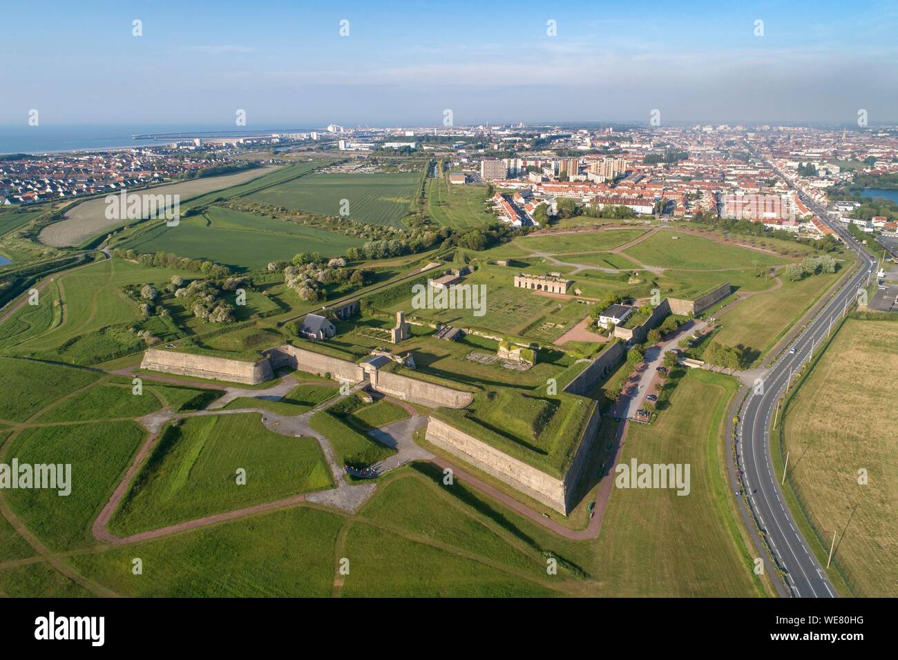 France, Pas-de-Calais, Calais, fort nieulay (vue aérienne) Banque D'Images