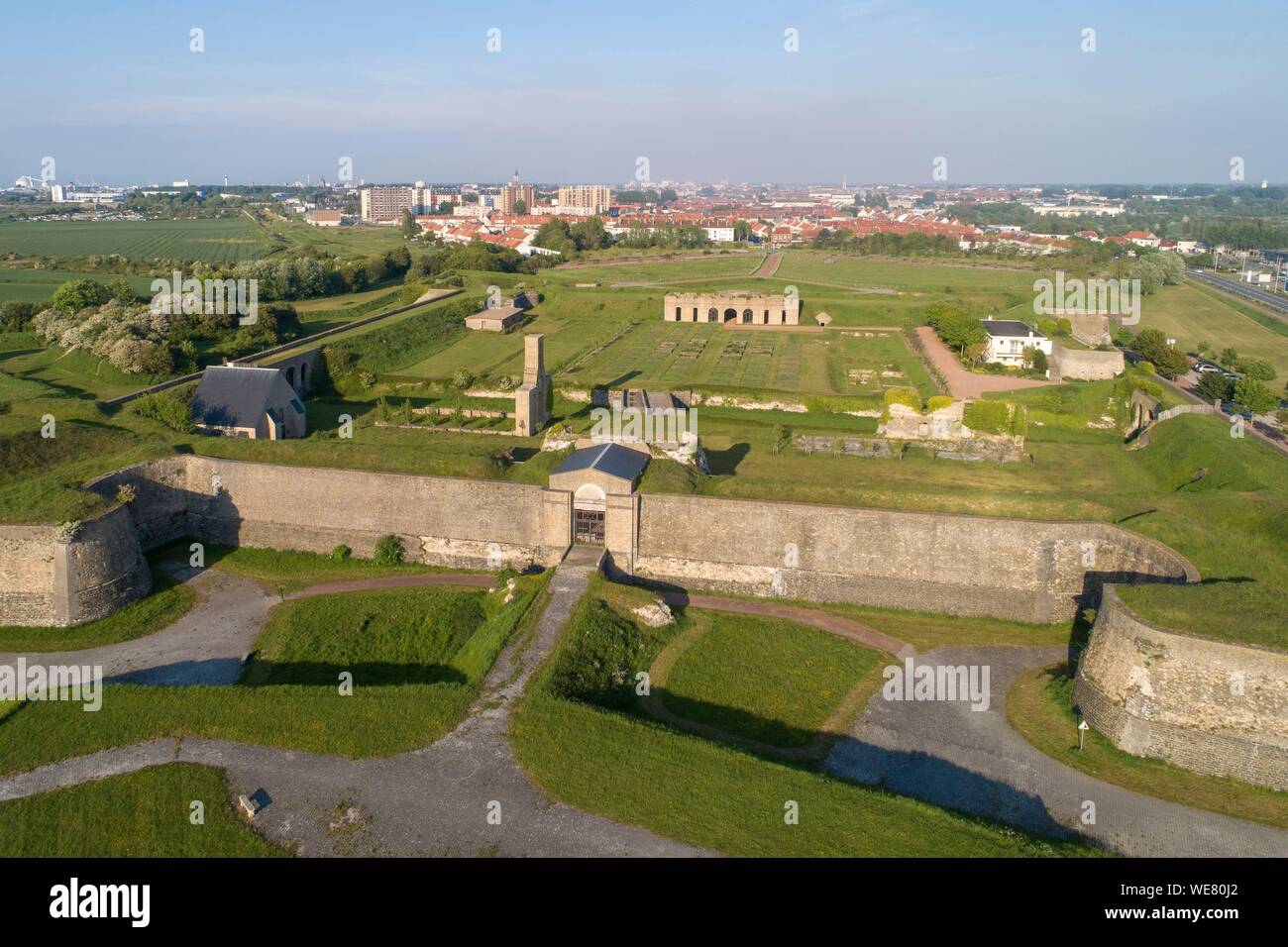 France, Pas-de-Calais, Calais, fort nieulay (vue aérienne) Banque D'Images