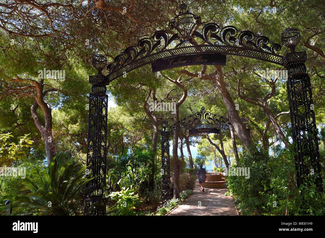France, Alpes Maritimes, Saint Jean Cap Ferrat, Grand-Hôtel du Cap Ferrat jardins, un palace 5 étoiles à partir de Four Seasons Hotel Banque D'Images