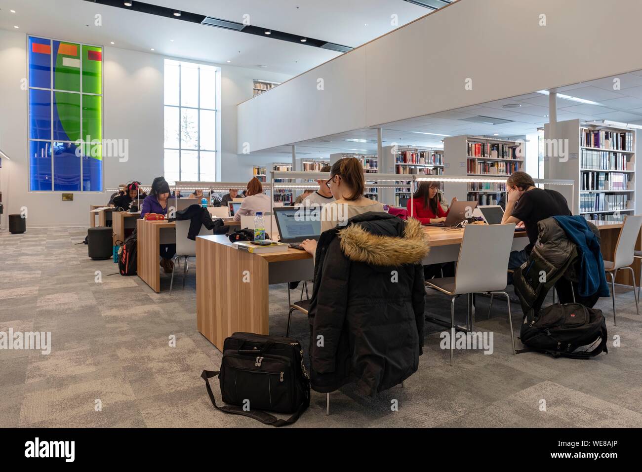 Le Canada, la province du Québec, Cantons de l'Est ou l'Estrie, Sherbrooke, Arrondissement de Lennoxville, Bishop's University, Bibliothèque Banque D'Images