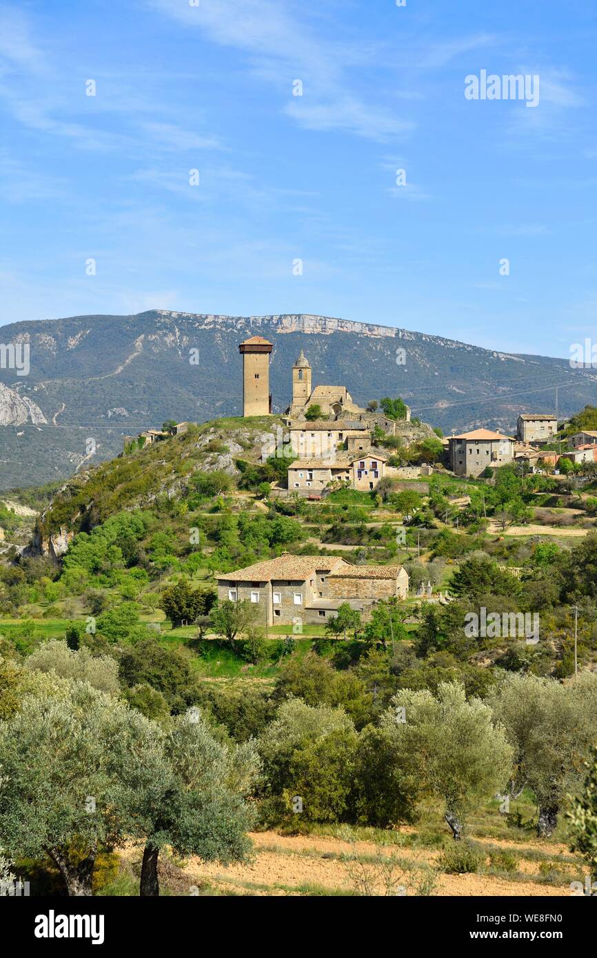 Espagne, Aragon, Province de Huesca, Sobrarbe comarca, Abizanda village Banque D'Images