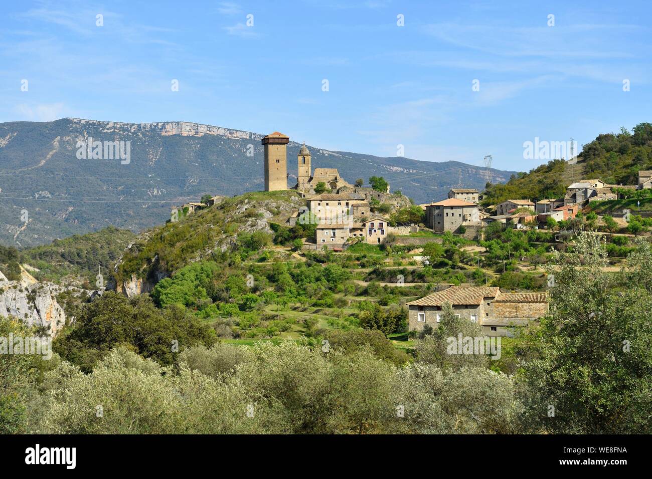 Espagne, Aragon, Province de Huesca, Sobrarbe comarca, Abizanda village Banque D'Images