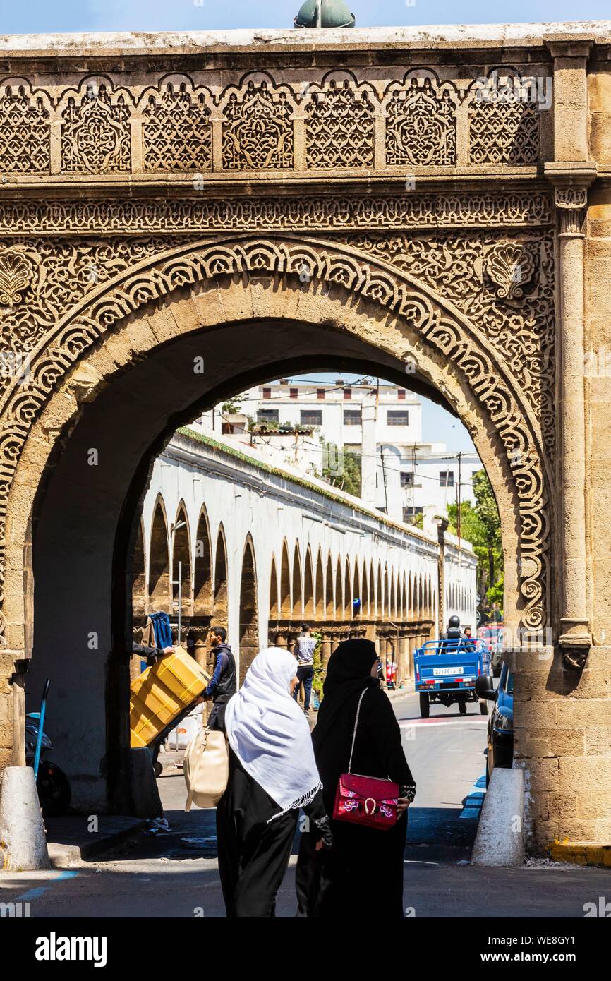 Maroc, Casablanca, quartier des Habous à gateway Banque D'Images