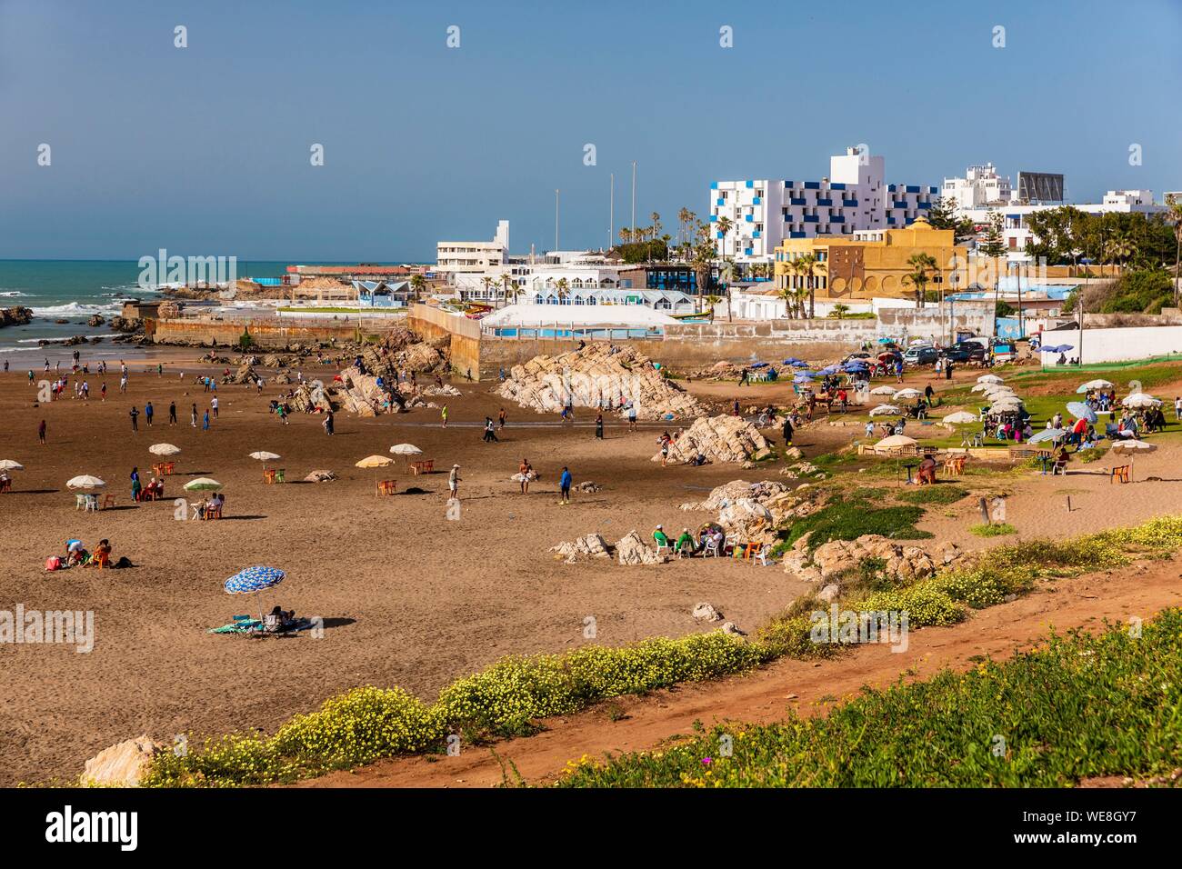 Maroc, Casablanca, Aïn Diab plage Banque D'Images