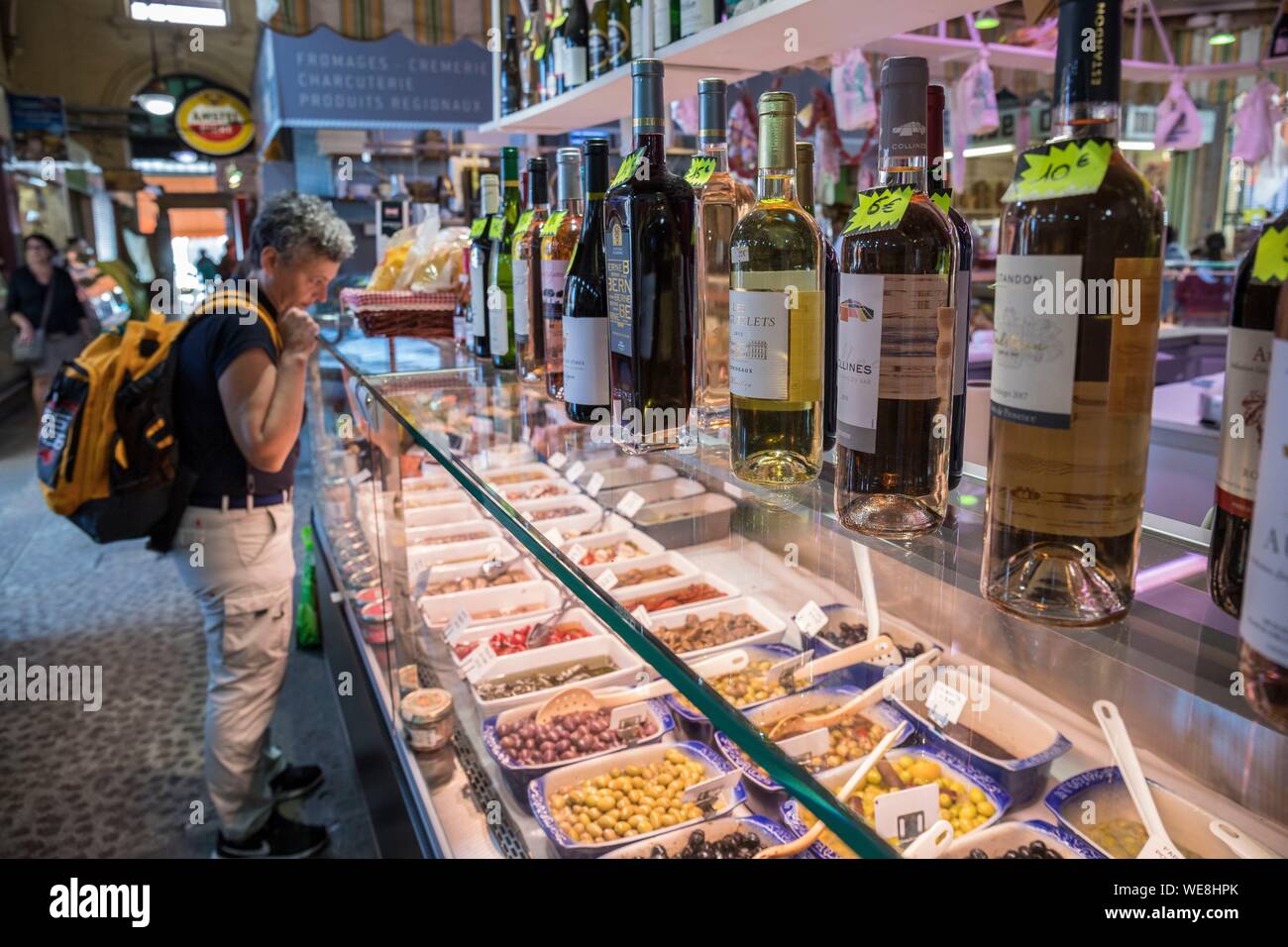 France, Alpes-Maritimes, Menton, la municipal salles de 1898 restauré en 2015, marché couvert Banque D'Images