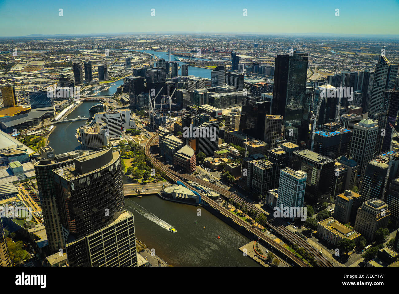 Australie, Melbourne, magnifique paysage, vue sur Eureka Skydeck Banque D'Images