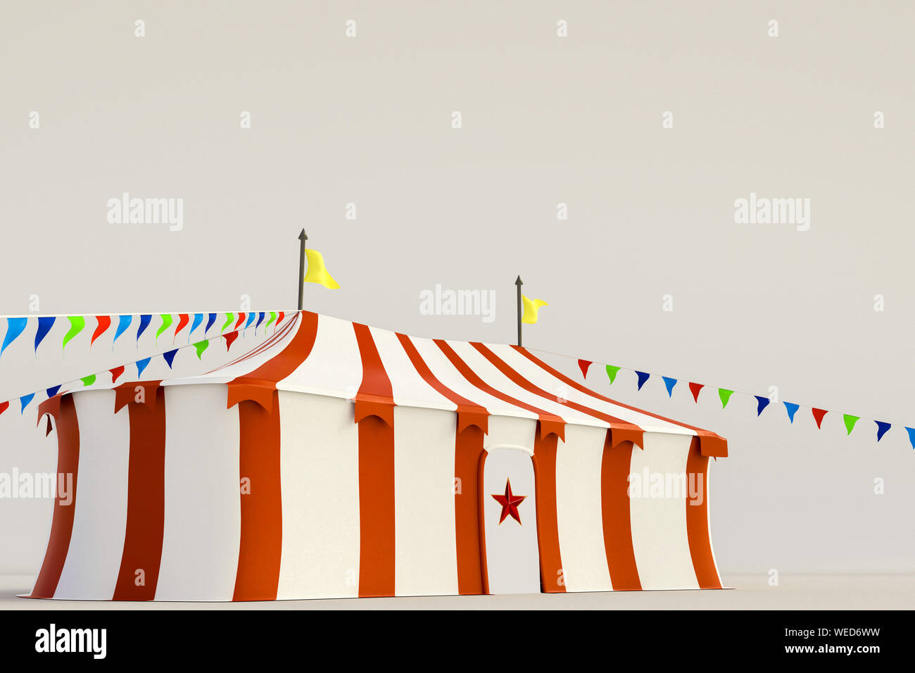 Tente de cirque isolé sur fond blanc 3d illustration Banque D'Images