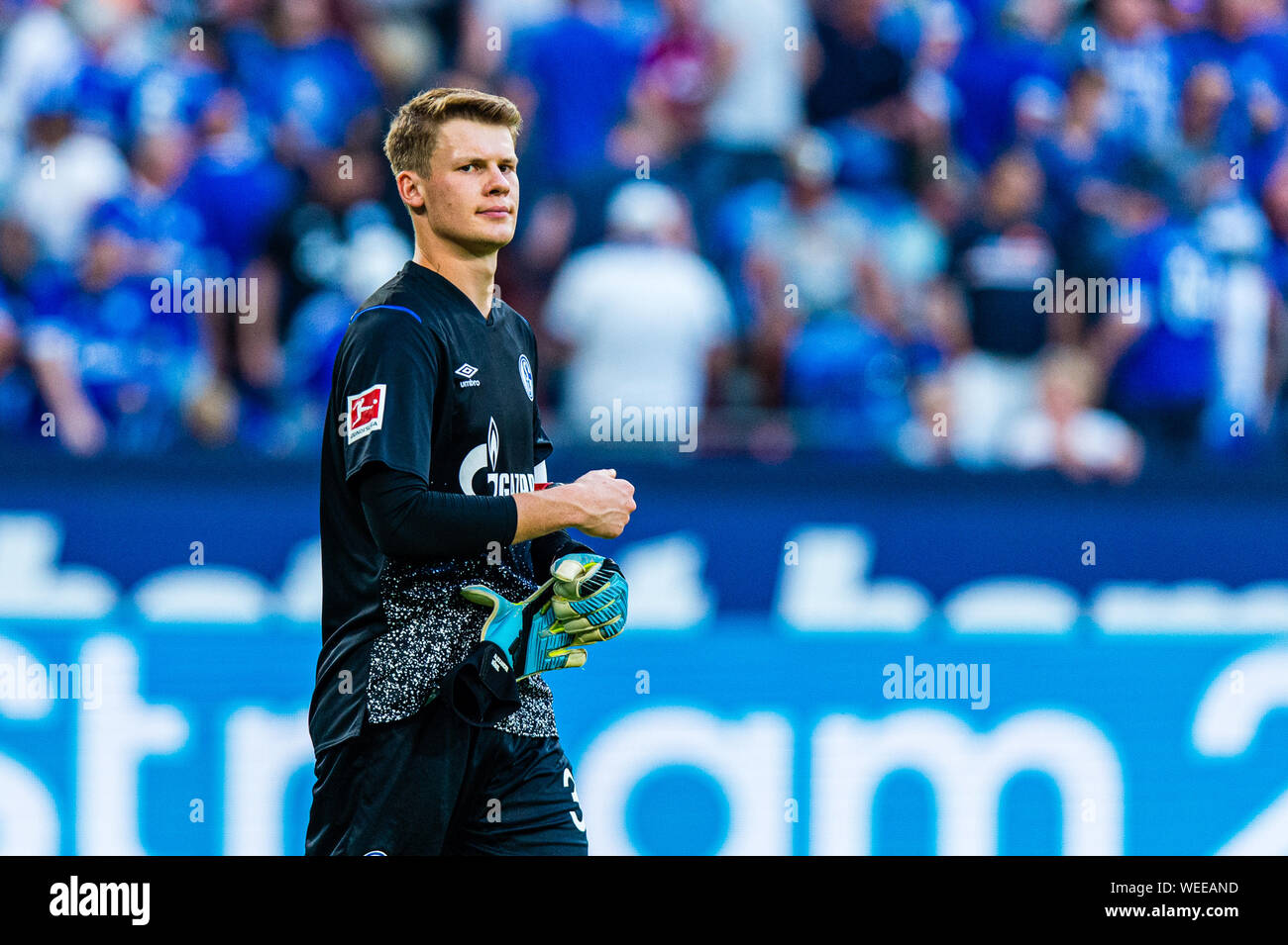 24 augustus 2019 Gelsenkirchen, Allemagne Soccer Schalke 04 / Bayern Munchen 24-08-2019: Voetbal: Schalke 04 / Bayer Munchen: Gelsenkirchen L-R FC Schalke 04 gardien Alexander Nubel Banque D'Images