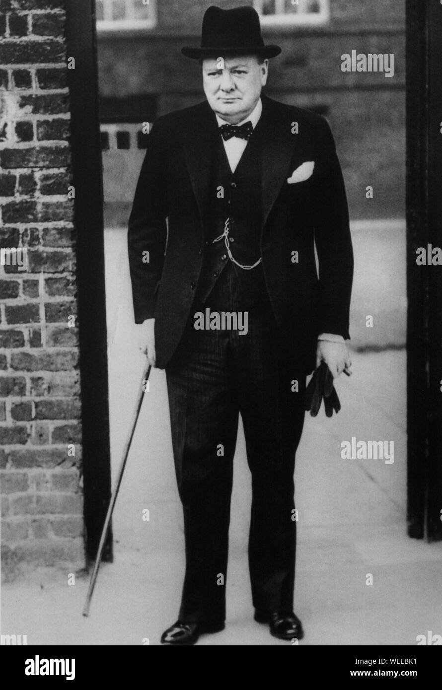 Winston Churchill le 10 mai 1940, le jour où il est devenu Premier Ministre Banque D'Images