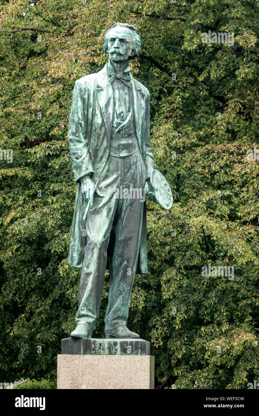 Statue de Josef Mánes, peintre tchèque, Prague République Tchèque Banque D'Images