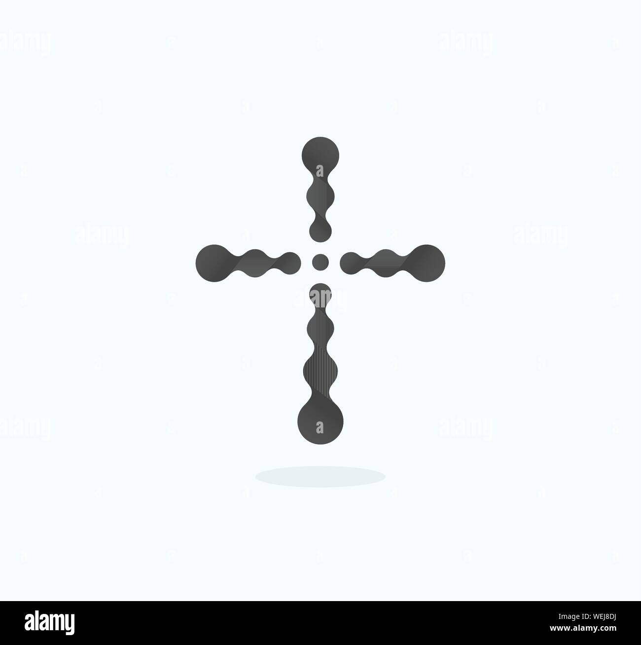 Symbole chrétien, noir points de connexion icône. Logo de l'église modèle. Vector illustration isolé. Illustration de Vecteur