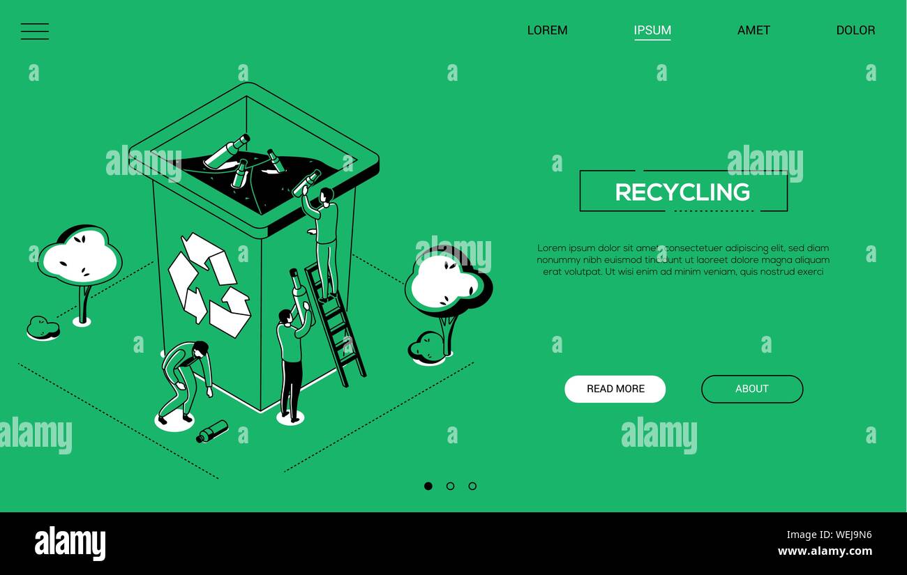 Recyclage - style de conception en ligne bannière web isométrique avec copie espace pour le texte. En-tête de site web avec des personnages féminins, tri des déchets, laissant tomber litte Illustration de Vecteur Recyclage - style de conception en ligne bannière web isométrique avec copie espace pour le texte. En-tête de site web avec des personnages féminins, tri des déchets, laissant tomber litte Illustration de Vecteur