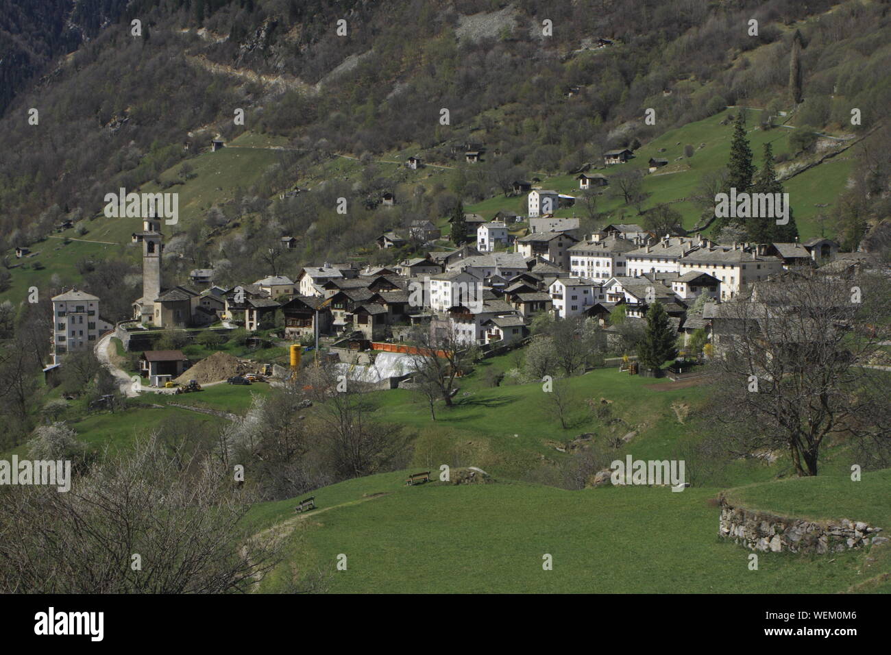 Soglio, die Sonnenstube des Bergells Banque D'Images