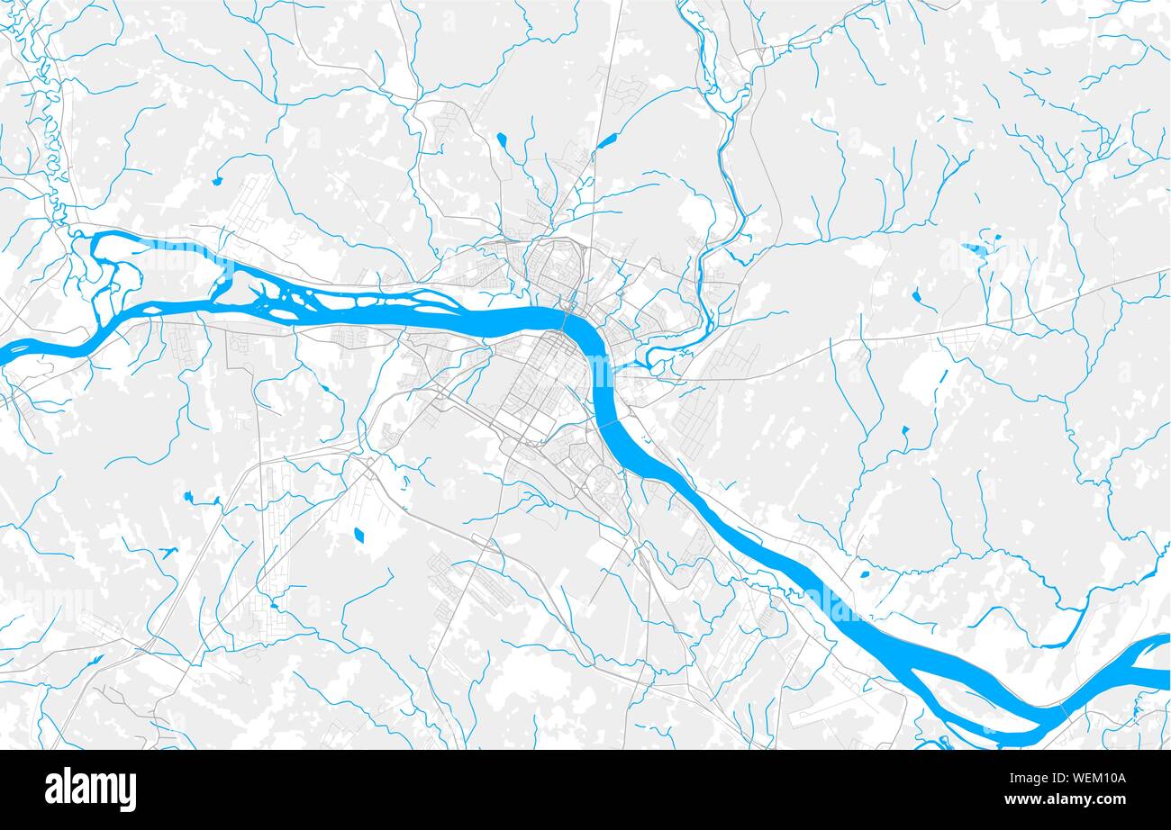 Détaillée riche carte de la zone de vecteur de Fredericton, Nouveau-Brunswick, Canada. Modèle de carte pour la décoration. Illustration de Vecteur