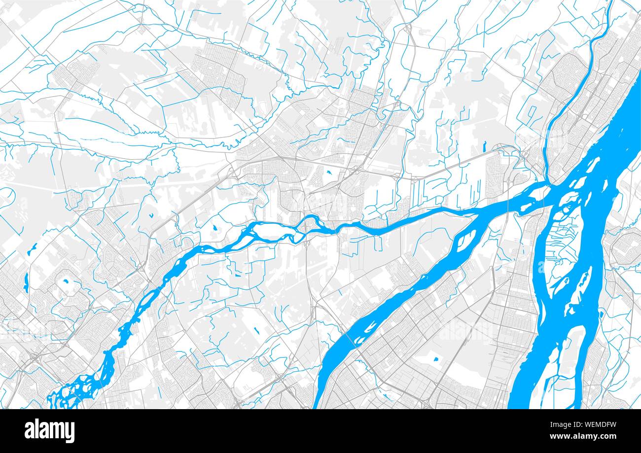 Détaillée riche région carte des vecteurs Terrebonne, Québec, Canada. Modèle de carte pour la décoration. Illustration de Vecteur