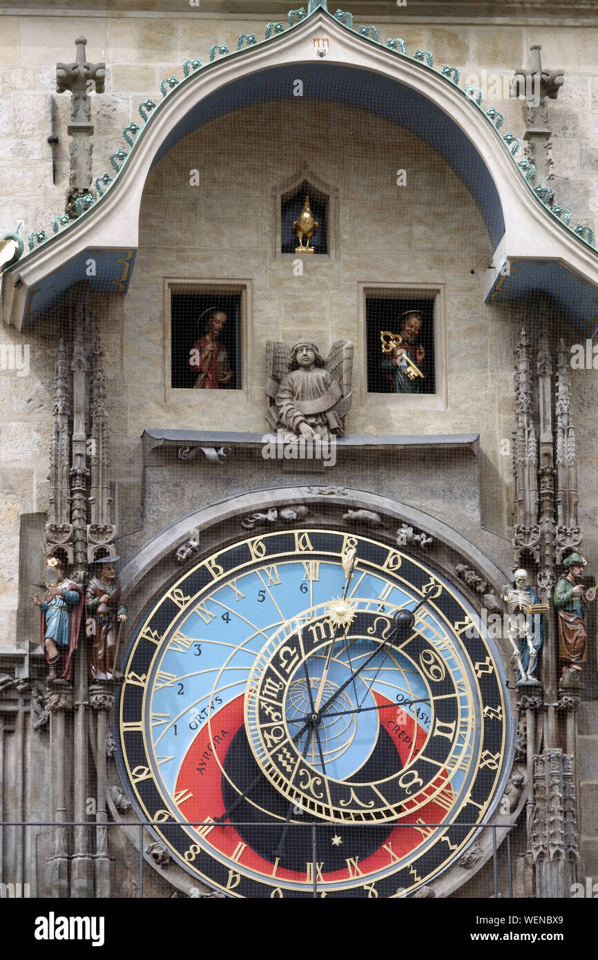 Horloge astronomique de Prague historique place de la vieille ville Horloge Europe République Tchèque Banque D'Images