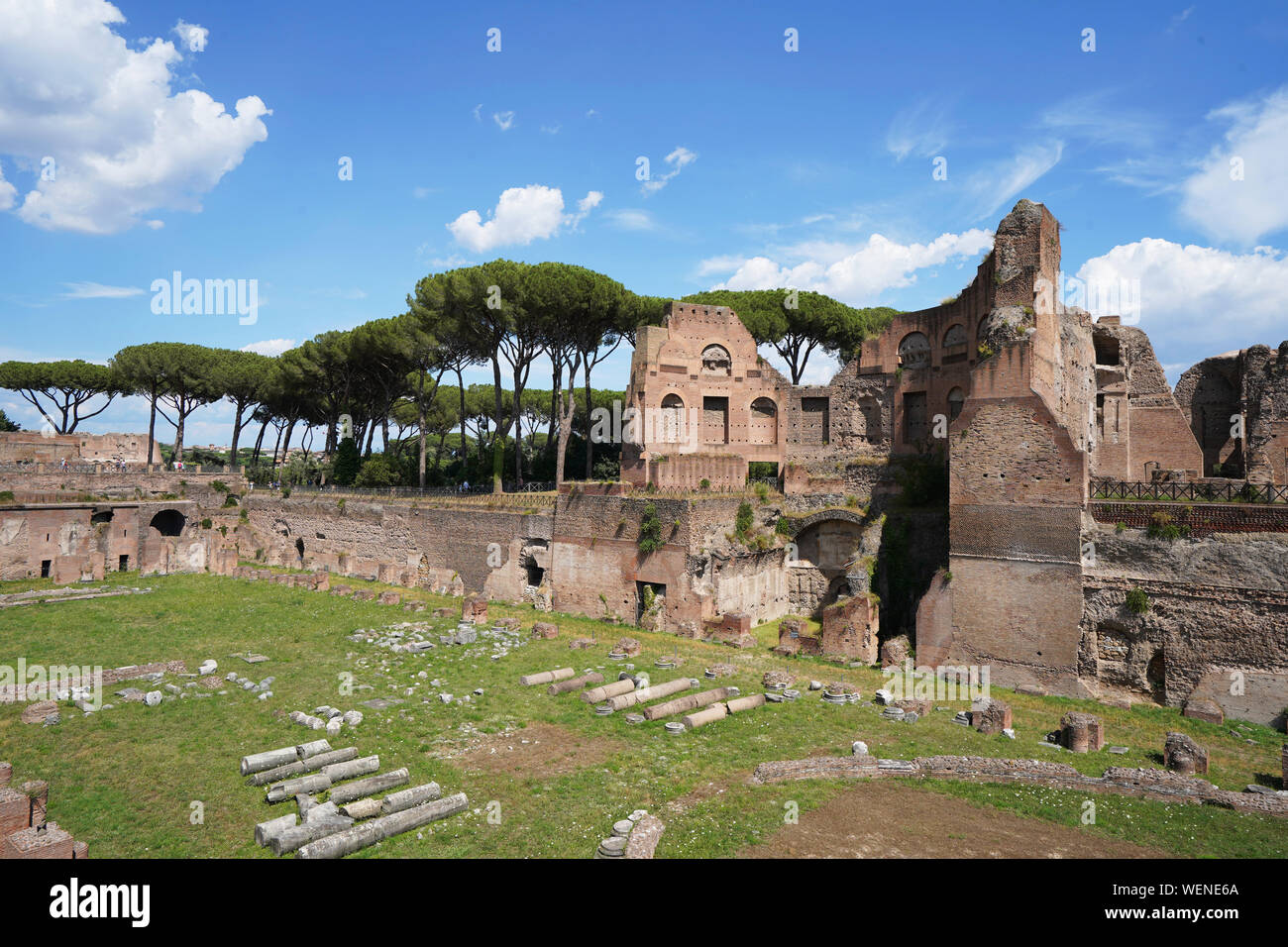 Ruines du palais flaviens, Forum Romain, Rome, Italie Banque D'Images