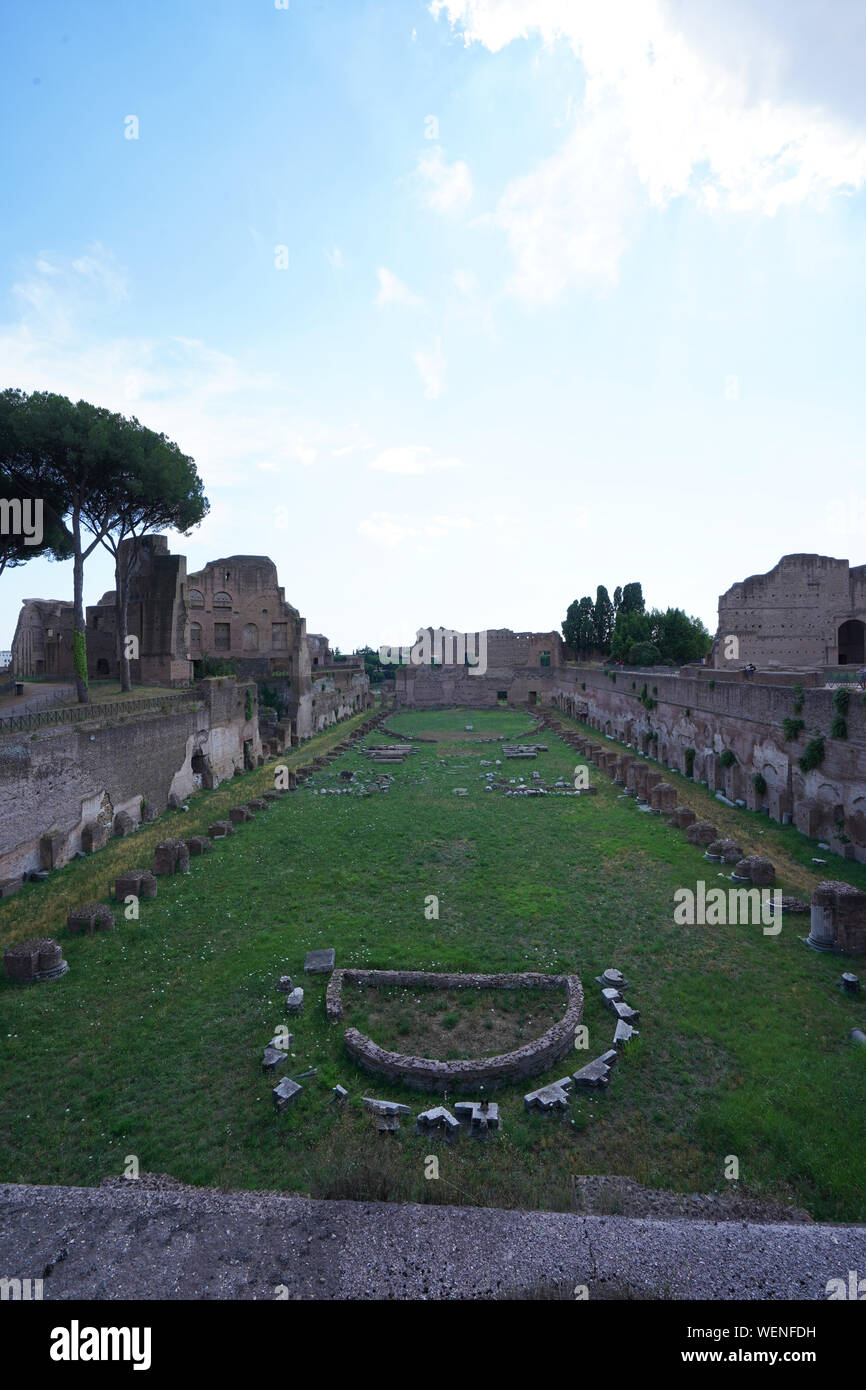 Hippodrome de Domitien ruines, Forum Romain, Rome, Italie Banque D'Images