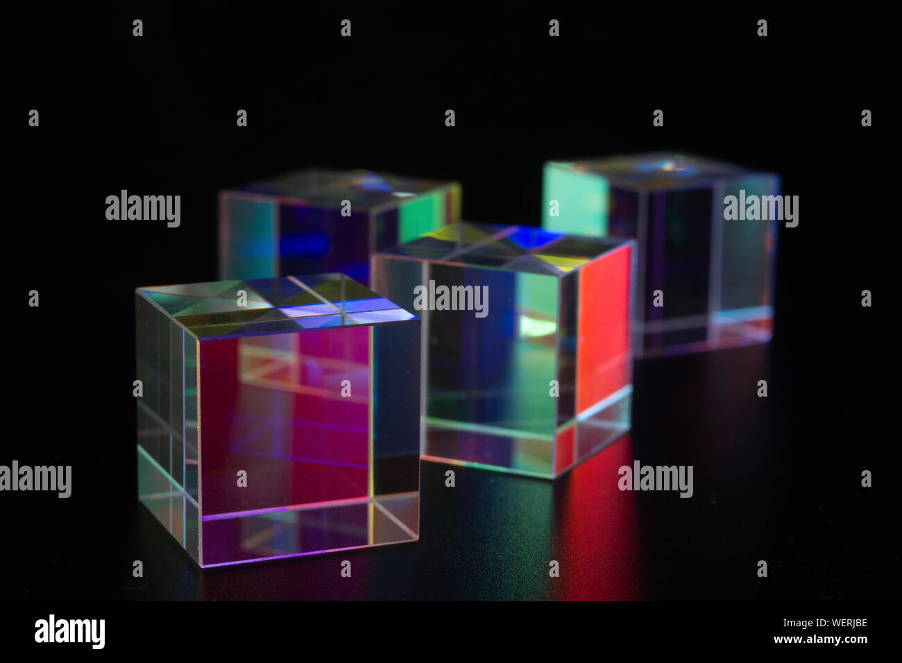 Cubes de verre optique Banque D'Images