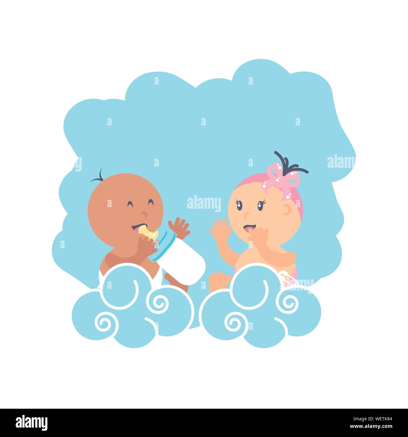Groupe D Avatar Mignon Bebe Conception D Illustration Vectorielle De Caracteres Image Vectorielle Stock Alamy