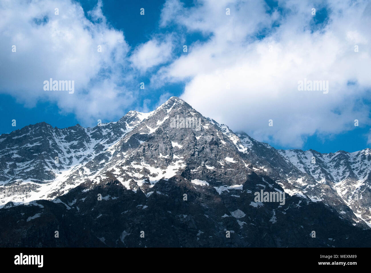 La Grande Charte verte des chaînes de montagnes. Entouré de sommets des plantes vertes et un fond de ciel bleu. Très semblables à ceux trouvés dans les Himalaya et Western Ghats Banque D'Images