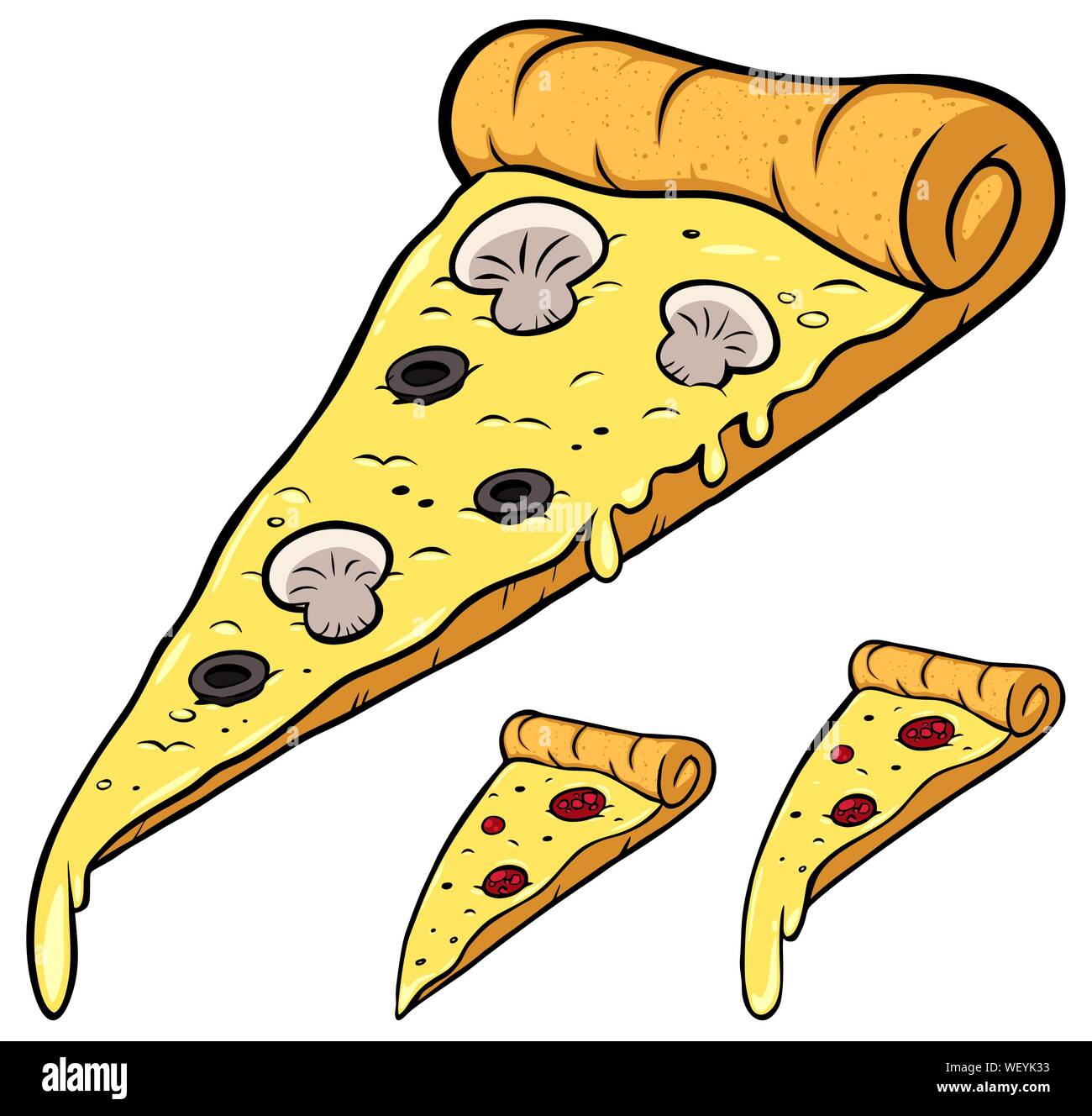 Pizza Slice on White Illustration de Vecteur